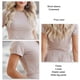 thumbnail image 3 of Mujer Casual Color Liso Traje de 2 Piezas Manga Corta Cuello Redondo Camiseta Suelta Cintura Elástica Pantalones Anchos, 3 of 6