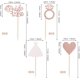 thumbnail image 2 of 24 piezas de decoración para magdalenas de novia con anillo de corazón, vestido de novia, ducha, para magdalenas, boda, compromiso, despedida de soltera, suministros para decoración de pasteles, 2 of 4