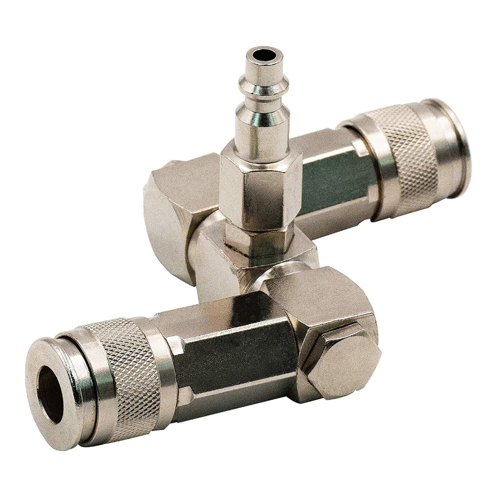 3-in-1 Quick-Connect Y-Type Swivel-360Degrees Connectors Air Compressor Accessories-Fittings 2 Way Air Hose-Splitter
