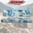 thumbnail image 4 of ZIATUBLES Universal UTV Front Seat Covers, 2-Pack Fits for Kawasaki Mule, Waterproof, Scratch-Resistant and Easy-Clean Protective Covers for Outdoor Farm Ranch (Blue Marble Print), 4 of 8