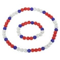 thumbnail image 1 of Conjunto de Collar y Pulsera de Béisbol Uxcell, Collar de 18" y Pulsera de 7.5" (Rojo Azul Blanco, Paquete de 2), 1 of 6