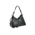 thumbnail image 3 of Time and Tru Women's River Faux Leather Small Hobo Shoulder Bag, Black, 3 of 6