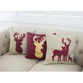thumbnail image 4 of Holiday Deer Tartan Plaid Ruffle Border Christmas Decorative Throw Pillow (17"x17" Deer Family, Case+Insert), 4 of 4