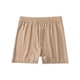 thumbnail image 5 of Haitryli Women Glossy Sports Midi Waist Booty Shorts Swim Workout Boyshorts Yoga Hot Pants Coffee L, 5 of 7
