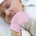 thumbnail image 2 of XIMIN Newborn Baby No Scratch Striped Design Mittens Winter Knit Protectors Stay On Cotton Breathable Adjustable Infant Gloves for Baby Boys Girls Mittens, 2 of 4