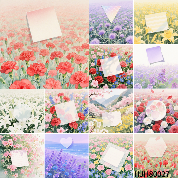 🌸3.54x3.54" Floral Sticky Notes Tape Set - Planner Must-Have! 100 Sheets & Decorative Tape for Journals & Crafts 📒✨