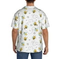 thumbnail image 3 of Fuzoiu Bee Print Men's Casual Short,Men's Short Sleeve Shirt,Mens Casual Button Down Shirts,Cuban Collar Summer Shirt for Beach, Vacation, and Outdoor Activities-XX-Large, 3 of 5