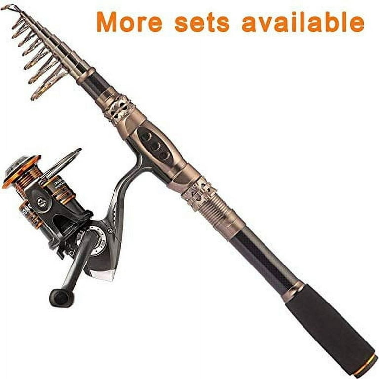 PLUSINNO Fishing Rod and Reel Combos Carbon Fiber Telescopic