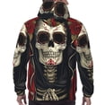 thumbnail image 7 of Daiia Gothic Skull With Roses for Men's Fashion Hoodies & Sweatshirts with Kangaroo Pocket Hooded Sweatshirt Breathable & Moisture Wicking-3X-Large, 7 of 7