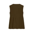 thumbnail image 7 of TGSLY Women's Linen V Neck Tank Tops Lightweight Soft Full Button Down Front Solid Color Sleeveless Shirts Casual Loose Fit Empire Waist Vest L, 7 of 7