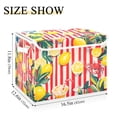 thumbnail image 5 of Yayeee Collapsible Cube Storage Bin with Lid Fabric Closet Decorative Basket with Handles, Red Striped Lemon, 5 of 7
