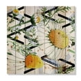 thumbnail image 3 of Designart 'Wild Spring Chamomile Flowers On Geometric Lines' Traditional Print on Natural Pine Wood, 3 of 5