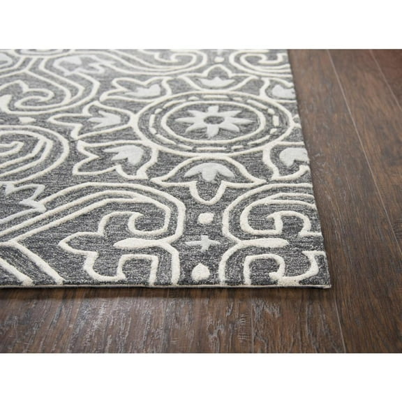 Alora Decor Lavine 2'6" x 8' Medallion Gray/Lt. Gray/Natural Hand-Tufted Rug