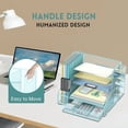 thumbnail image 6 of Jointown Mesh Desk Organizer, 5-Tier Paper Letter Tray with File Holder & Pen Holder & Sliding Drawer, Desktop Organizer and Storage for Desk Accessories Office Supplies, Blue, 6 of 6