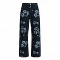 thumbnail image 7 of Axiiglly Jeans for Women Mid Rise Wide Leg Boho Barrel Jeans with Pockets Trendy Denim Pants, S-2XL, 7 of 7