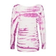 thumbnail image 3 of MV Sport B04952677 Womens French Terry Off-the-Shoulder Tie-Dyed Sweatshirt, Dragonfruit - 2XL, 3 of 3