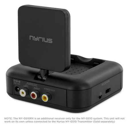 Additional Receiver Only for the Nyrius 5.8 GHz Wireless Audio/Video System (Sold Separately) with IR Remote Extender for Streaming Cable, Satellite, DVD - Does Not Include Transmitter