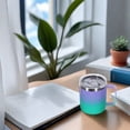 thumbnail image 2 of Neihepal 14oz Double Wall Vacuum Insulated Coffee Mug with Leakproof Lid & Handle, 1 Pack, Purple Green, 2 of 7