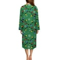 thumbnail image 2 of Xoenoiee Christmas Bulb Snowflake Print House Dresses for Women Xmas Zip Up Robes with 2 Pockets, Soft Nightgown Half Sleeve House Coat Long Night Gowns Sleepwear, L, 2 of 6