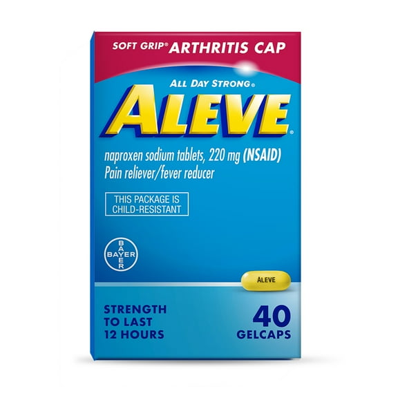 Aleve Gelcaps Soft Grip Arthritis Cap Naproxen Sodium Pain Reliever, 40 Count