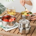 thumbnail image 3 of 304 Stainless Steel Picnic Box Three-Piece Set Korean Lunch Box Lunch Box Sealed Leak-Proof Large Storage Box, 3 of 5