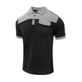 thumbnail image 5 of LEKWK Shirt for Men Short Sleeve Color Block Golf Shirt with Chest Pocket Casual Collared Tennis Top Lightweight Breathable Summer Activewear Black S, 5 of 5