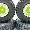 thumbnail image 3 of Vogacara RCGOFFLOW-llantas de plástico duraderas para coche teledirigido, 4 piezas, llantas para ruedas de control remoto 1/24, neumático Kits de construcción modelo Verde, 3 of 6