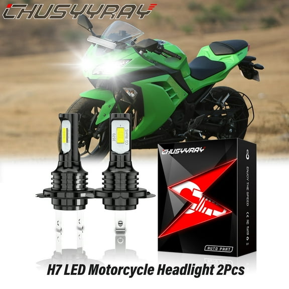 2Pcs H7 LED Headlight Bulbs 6000K White for Kawasaki Ninja 300 EX300 2013 2014 2015 2016 2017