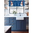 thumbnail image 6 of Christmas Winte Valances for Windows, Falling Snowflake Snowman Blue Light Filtering Window Treatment Valances, Rod Pocket Small Curtains for Kitchen/Bathroom, 60"x18", 6 of 9