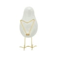 thumbnail image 6 of White Ceramic Bird Figurine with Gold Metal Accents - Modern Stoneware Decorative Sculpture for Home, Office, Bedroom, or Living Room Decor, 6 of 8