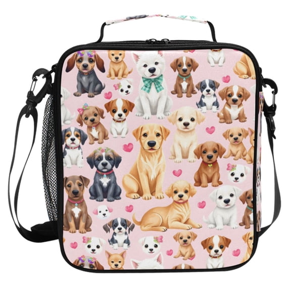 ALAZA Dogs Cute Lunch Box Insulated Cooler Lunch Bag with Shoulder Strap Meal Prep Tote