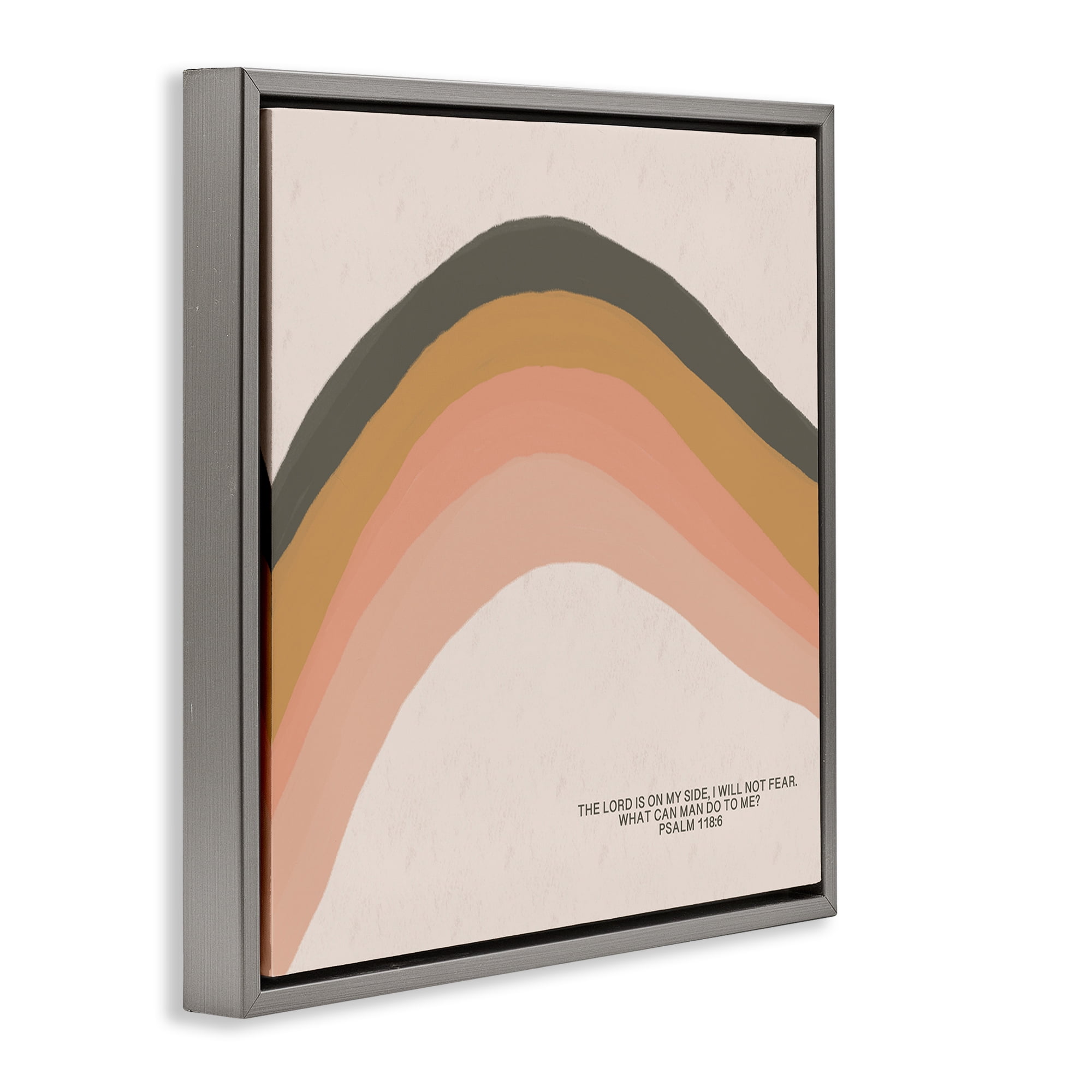 Stupell Industries Spiritual Psalm & Rainbow Religious Painting Gray Floater Framed Canvas Art Print Wall Art, 25 x 25