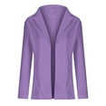 thumbnail image 2 of Jacenvly Fall Blazers for Women Lapels Long Sleeve Cropped Business Attire Solid Cardigan Coat Soft Comfort Casual Trendy Slimming Blouse, 2 of 7