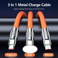 thumbnail image 4 of Adecuado para máquina de aleación de zinc de 120 W, línea de datos tres en uno para pasajeros para línea de carga rápida Apple Huawei con luz, una línea de datos de arrastre tres, 4 of 4
