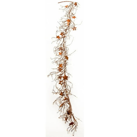 Star And Berry Garland Cream Pip Berry Garland with Rusty Stars, Flexible and Full Cream Color Pip Berry Garland With Rusty Star Accent for Decorating, Creating and.., By KMI International ()