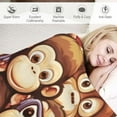 thumbnail image 3 of Nawypu Custom Monkey Blanket Gift - Cute Blankets for Kids - Brown Soft Fuzzy Christmas Throw for Couch, Office, 3 of 6