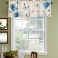 thumbnail image 3 of Blue Spring Floral Curtain Valances for Windows, Kitchen Valance Window Treatments Panel 2 Pack, Vintage Butterfly Botanical Rod Pocket Short Curtains for Bathroom Bedroom 60 x 18 Inch, 3 of 8