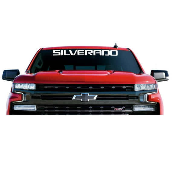 Chevy SILVERADO White Windshield Banner Decal 2019-2025 - GM License