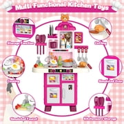 LINXUXIE Kids Kitchen Playset,Toddler Kitchen Playset with Sound & Light,Cooking Stove,Play Sink,Play Food Toy and Kitchen Accessories,Play Kitchen for Toddlers ,Perfect Gifts for Girls Boys