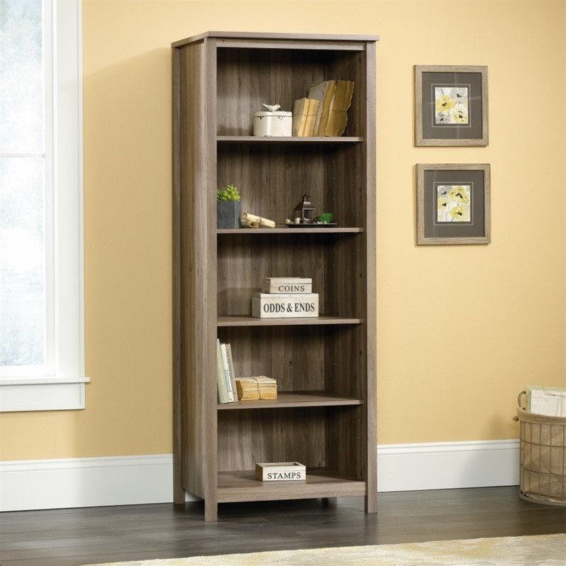 Sauder County Line 5 Shelf Bookcase in Salt Oak