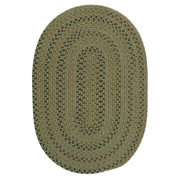 6" x 9" Olive Green and Brown All Purpose Handcrafted Reversible Oval