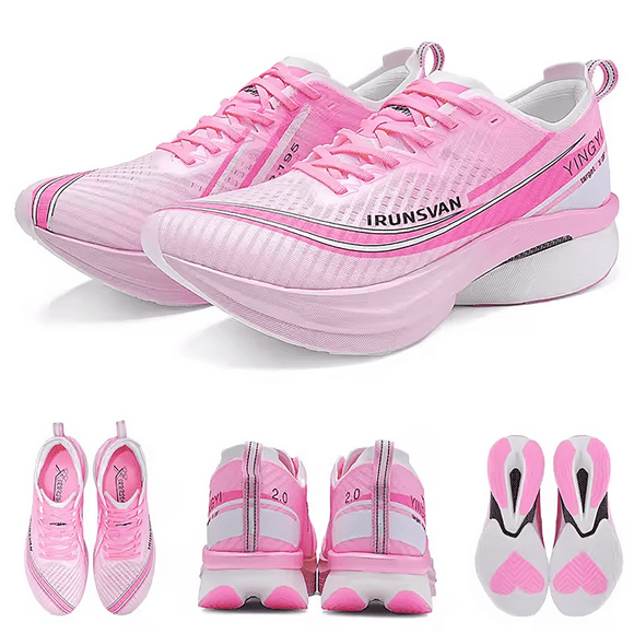 Tennis de Running para Hombre con Placa de Fibra de Carbono IRUNSVAN Shadow Wing 2.0 - Ultra Ligeras, Amortiguadas y Transpirables - Para Maratón, Entrenamiento y Uso Diario