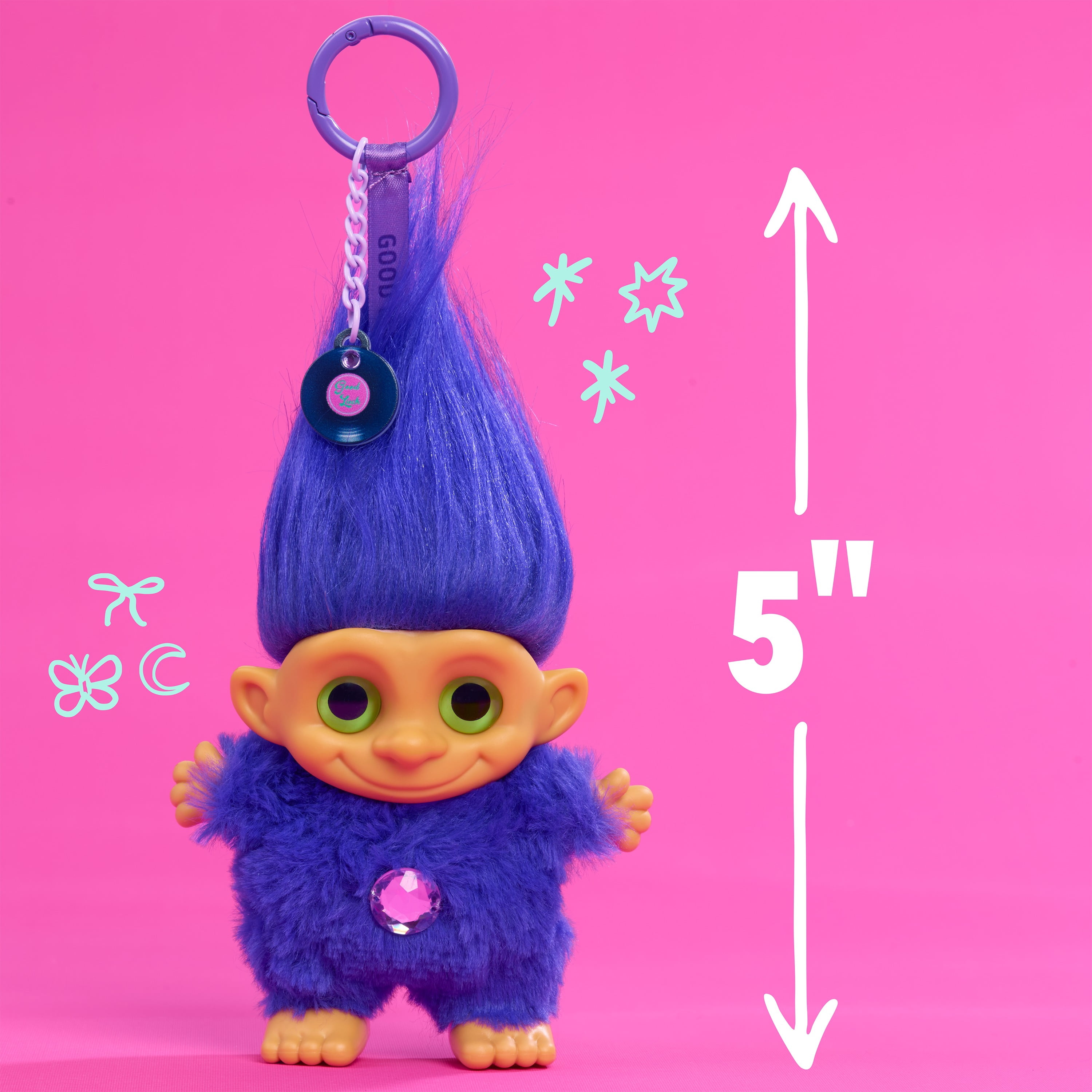 Happy Haul Good Luck Trolls Vinyl Plush Clip-on Surprise Toy, Drop