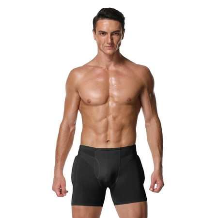 

Pgeraug mens underwear Booty Design Lift Boxers Solid Elastic Waist Beautiful Boxers gifts for men Black XL
