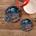 thumbnail image 2 of GZHJMY Planets and Stars Trivets Pot Holders Set of 2 Decoration Potholders Pure Cotton Thread Weave Trivets, Coasters, Placemats, Spoon Rest for Cooking for Kitchen Pans Bowl Teapot, 2 of 7