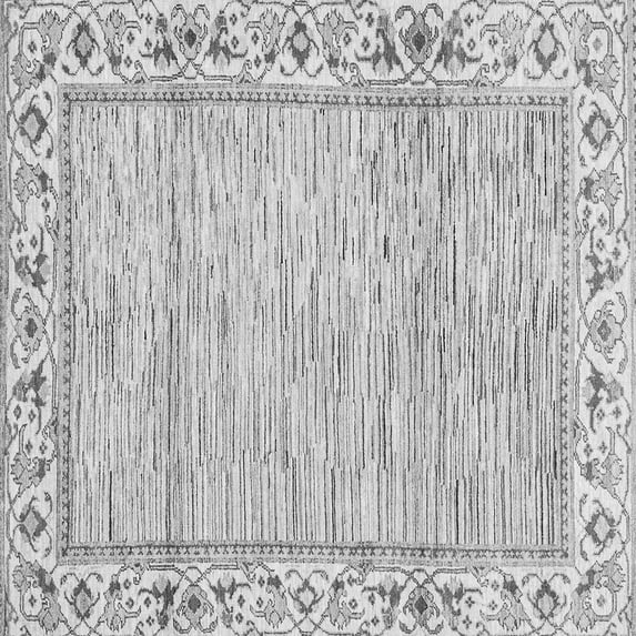 Ahgly Company Indoor Square Abstract Gray Modern Area Rugs, 7' Square