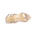 thumbnail image 4 of BLISSFUL STEP Women's Slingback Block Heel Ankle Strap Sandals Rose Gold 6.5, 4 of 8