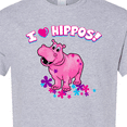 thumbnail image 4 of Inktastic I Love Hippos with Pink Hippo and Flowers T-Shirt, 4 of 5