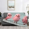 thumbnail image 2 of Rateoe Adorable Pink Fluffy Birds Pattern Flannel Throw Blanket, Ultra-soft Blanket for Bed, Couch, Car, Hypoallergenic Anti-pilling blanket-50"x40"(Horizontal), 2 of 6