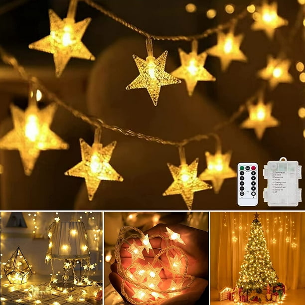 Guirlande lumineuse LED d'extérieur à piles - Décoration de Noël